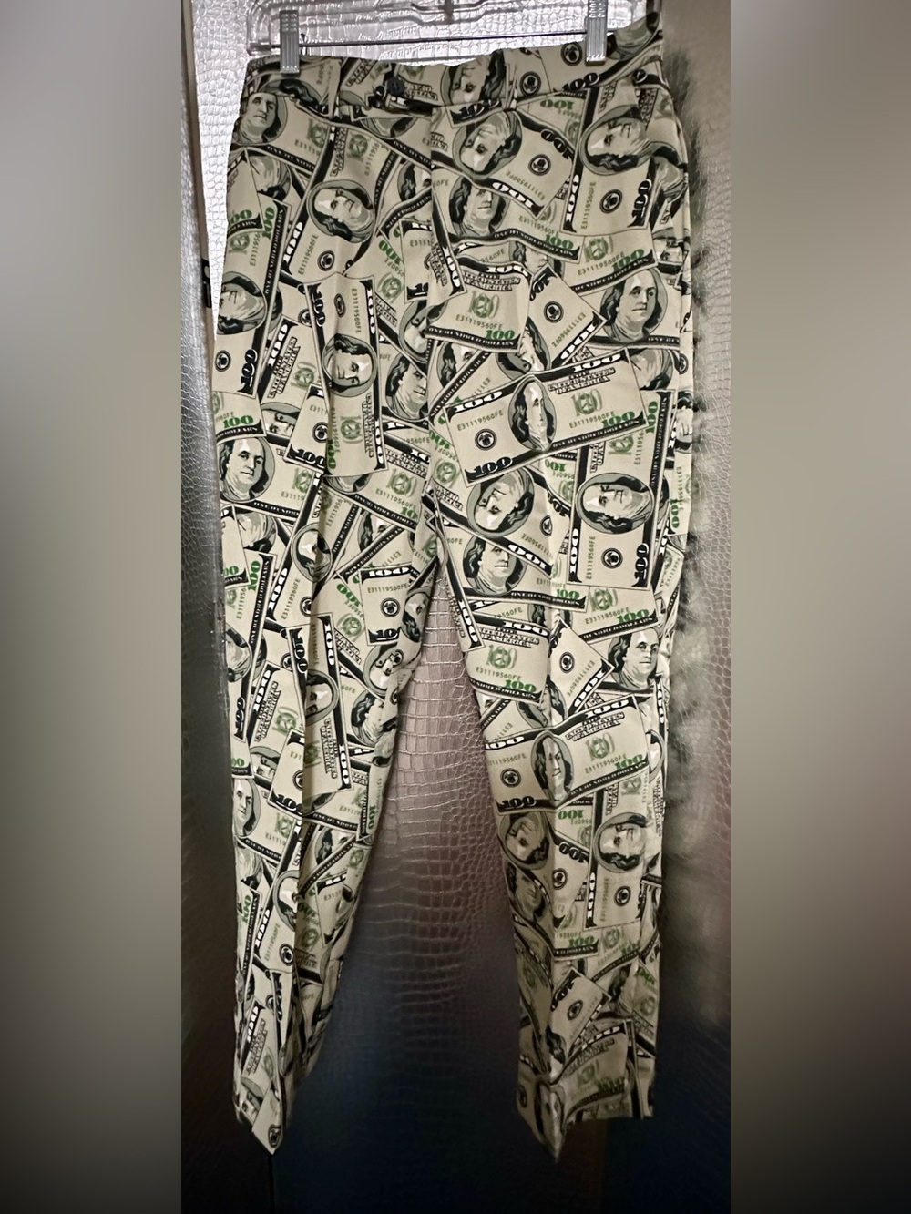 Opposuits Novelty Money-Print Pants Ben Franklin $100 Bill 100% Polyester